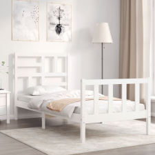 vidaXL fehér tömör fa ágykeret fejtámlával 90 x 200 cm ágy és ágykellék