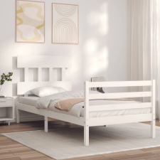 vidaXL fehér tömör fa ágykeret fejtámlával 90 x 200 cm ágy és ágykellék