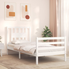 vidaXL fehér tömör fa ágykeret fejtámlával 90 x 200 cm ágy és ágykellék
