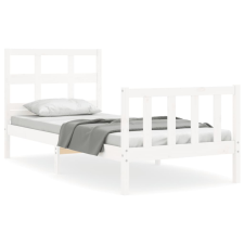 vidaXL fehér tömör fa ágykeret fejtámlával 90 x 200 cm (3192997) ágy és ágykellék