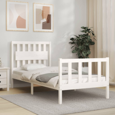 vidaXL fehér tömör fa ágykeret fejtámlával (Single) ágy és ágykellék