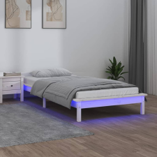 vidaXL fehér tömör fa ágykeret LED-ekkel 75x190 cm (2FT6 Small Single) ágy és ágykellék