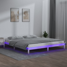 vidaXL fehér tömör fa ágykeret LED-világítással 120 x 200 cm ágy és ágykellék