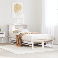 vidaXL fehér tömör fa könyvespolcos ágy matrac nélkül 90 x 190 cm ágy és ágykellék