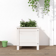 vidaXL fehér tömör fenyő kerti növénytartó 40x40x39 cm kerti tárolás