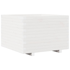 vidaXL fehér tömör fenyő virágláda 70 x 70 x 49,5 cm kerti tárolás