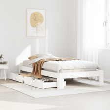 vidaXL fehér tömör fenyőfa ágy matrac nélkül 100 x 200 cm ágy és ágykellék