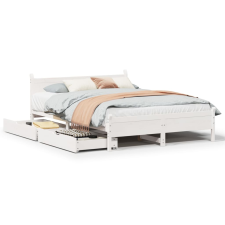vidaXL fehér tömör fenyőfa ágy matrac nélkül 120 x 200 cm (3309774) ágy és ágykellék