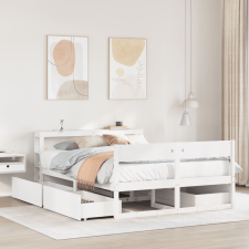 vidaXL fehér tömör fenyőfa ágy matrac nélkül 135 x 190 cm ágy és ágykellék