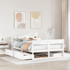 vidaXL fehér tömör fenyőfa ágy matrac nélkül 135 x 190 cm ágy és ágykellék
