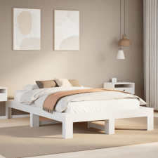 vidaXL fehér tömör fenyőfa ágy matrac nélkül 135 x 190 cm ágy és ágykellék