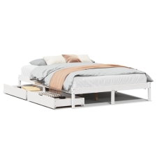 vidaXL fehér tömör fenyőfa ágy matrac nélkül 135 x 190 cm (3301427) ágy és ágykellék