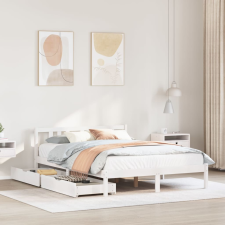 vidaXL fehér tömör fenyőfa ágy matrac nélkül 140 x 200 cm ágy és ágykellék