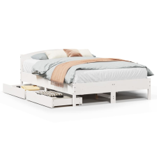 vidaXL fehér tömör fenyőfa ágy matrac nélkül 140 x 200 cm ágy és ágykellék
