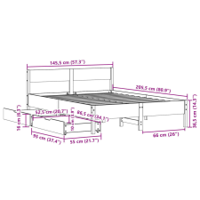 vidaXL fehér tömör fenyőfa ágy matrac nélkül 140 x 200 cm ágy és ágykellék