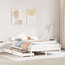 vidaXL fehér tömör fenyőfa ágy matrac nélkül 140 x 200 cm ágy és ágykellék