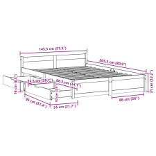 vidaXL fehér tömör fenyőfa ágy matrac nélkül 140 x 200 cm ágy és ágykellék