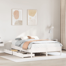 vidaXL fehér tömör fenyőfa ágy matrac nélkül 150 x 200 cm ágy és ágykellék