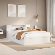 vidaXL fehér tömör fenyőfa ágy matrac nélkül 150 x 200 cm ágy és ágykellék