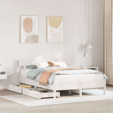 vidaXL fehér tömör fenyőfa ágy matrac nélkül 150 x 200 cm ágy és ágykellék