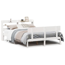 vidaXL fehér tömör fenyőfa ágy matrac nélkül 150 x 200 cm (3306622) ágy és ágykellék