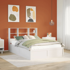 vidaXL fehér tömör fenyőfa ágy matrac nélkül 160 x 200 cm ágy és ágykellék