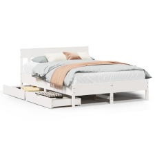 vidaXL fehér tömör fenyőfa ágy matrac nélkül 160 x 200 cm (3301861) ágy és ágykellék