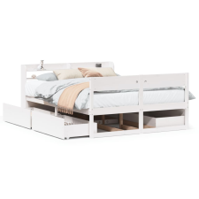 vidaXL fehér tömör fenyőfa ágy matrac nélkül 160 x 200 cm (3307117) ágy és ágykellék