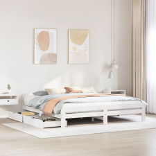 vidaXL fehér tömör fenyőfa ágy matrac nélkül 180 x 200 cm ágy és ágykellék