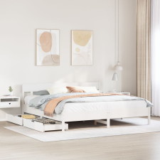 vidaXL fehér tömör fenyőfa ágy matrac nélkül 200 x 200 cm ágy és ágykellék