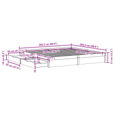 vidaXL fehér tömör fenyőfa ágy matrac nélkül 200 x 200 cm ágy és ágykellék