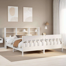 vidaXL fehér tömör fenyőfa ágy matrac nélkül 200 x 200 cm ágy és ágykellék