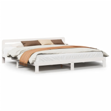 vidaXL fehér tömör fenyőfa ágy matrac nélkül 200 x 200 cm (855562) ágy és ágykellék