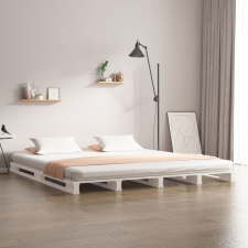 vidaXL fehér tömör fenyőfa ágykeret 120x190 cm (4FT Small Double) ágy és ágykellék