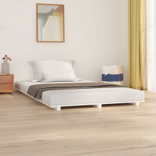 vidaXL fehér tömör fenyőfa ágykeret 135 x 190 cm ágy és ágykellék