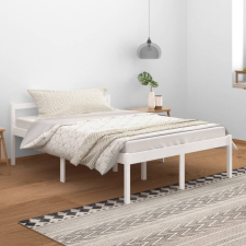 vidaXL Fehér tömör fenyőfa ágykeret 140 x 200 cm ágy és ágykellék