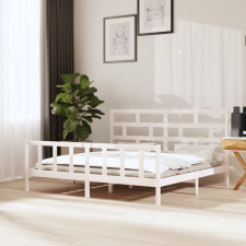 vidaXL fehér tömör fenyőfa ágykeret 180 x 200 cm (6FT Super King) ágy és ágykellék
