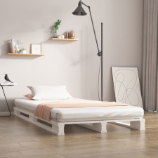 vidaXL fehér tömör fenyőfa ágykeret 75 x 190 cm (2FT6 Small Single) ágy és ágykellék
