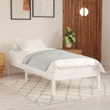 vidaXL Fehér tömör fenyőfa ágykeret 90 x 200 cm ágy és ágykellék