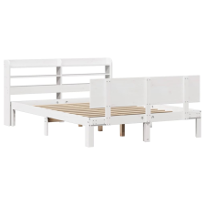 vidaXL fehér tömör fenyőfa ágykeret fejtámlával 120 x 190 cm (3306816) ágy és ágykellék