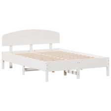 vidaXL fehér tömör fenyőfa ágykeret fejtámlával 135 x 190 cm (3207230) ágy és ágykellék