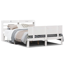 vidaXL fehér tömör fenyőfa ágykeret fejtámlával 140 x 190 cm ágy és ágykellék