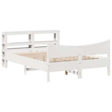 vidaXL fehér tömör fenyőfa ágykeret fejtámlával 140 x 200 cm (3306304) ágy és ágykellék