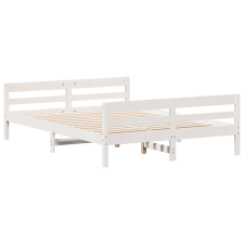 vidaXL fehér tömör fenyőfa ágykeret fejtámlával 140 x 200 cm (842787) ágy és ágykellék