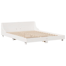 vidaXL fehér tömör fenyőfa ágykeret fejtámlával 160 x 200 cm (850723) ágy és ágykellék