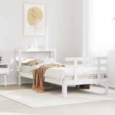 vidaXL fehér tömör fenyőfa ágykeret fejtámlával 75 x 190 cm ágy és ágykellék