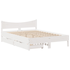 vidaXL fehér tömör fenyőfa ágykeret fiókokkal 160 x 200 cm (3301900) ágy és ágykellék