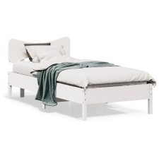 vidaXL fehér tömör fenyőfa ágykeret matrac nélkül 90 x 190 cm ágy és ágykellék