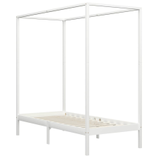 vidaXL fehér tömör fenyőfa baldachinos ágykeret 100 x 200 cm (283263) ágy és ágykellék