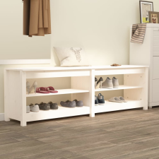 vidaXL fehér tömör fenyőfa cipőtároló pad 160x36,5x50 cm bútor